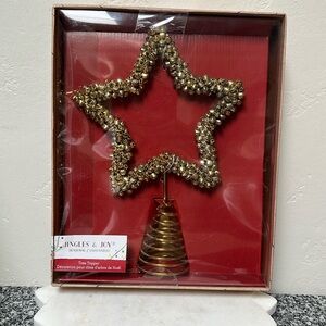 NIB Jingles & Joy Tree Topper Gold Tone